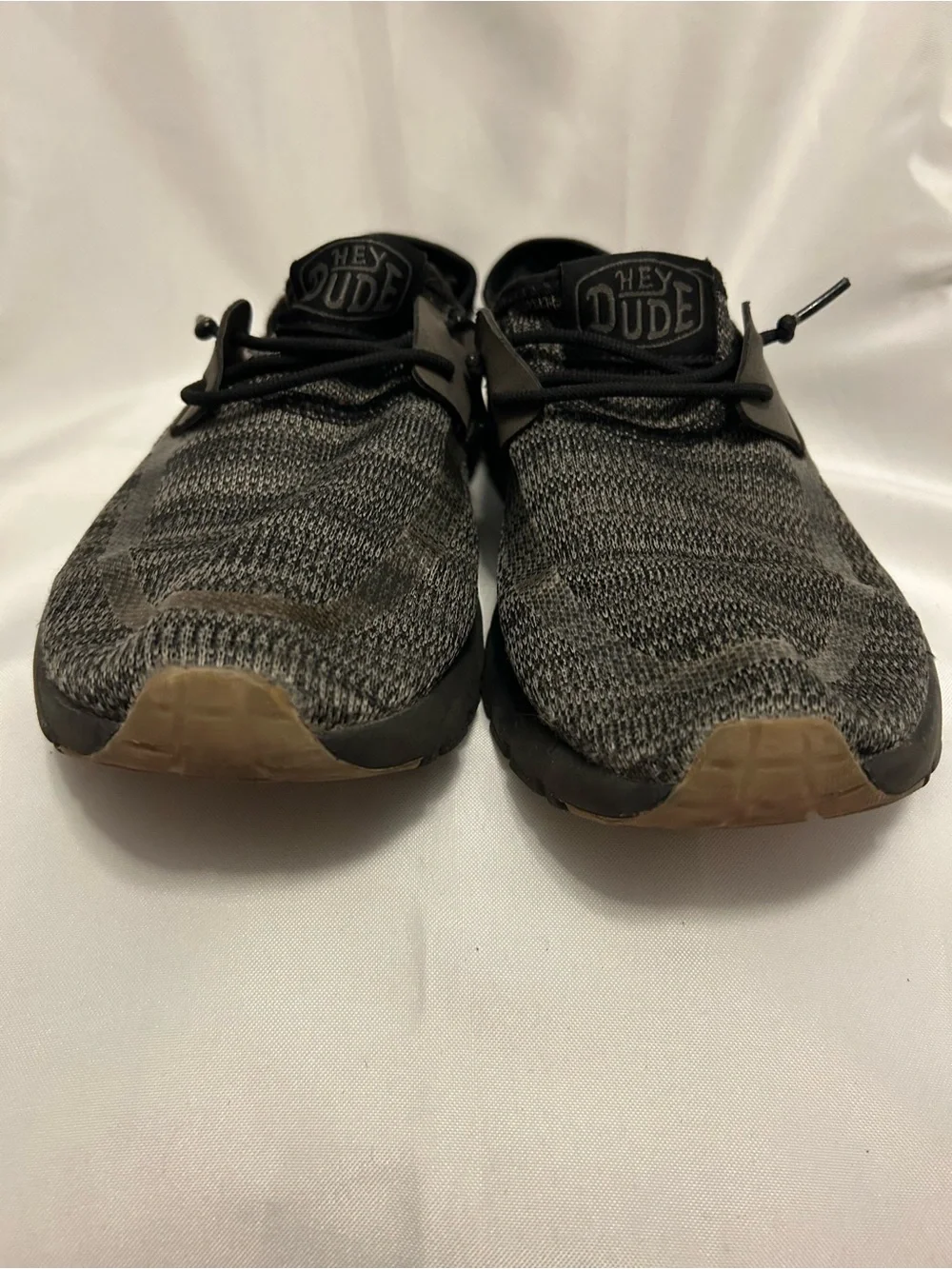 Hey Dude Men's Charcoal Knit Slip-On Sneakers